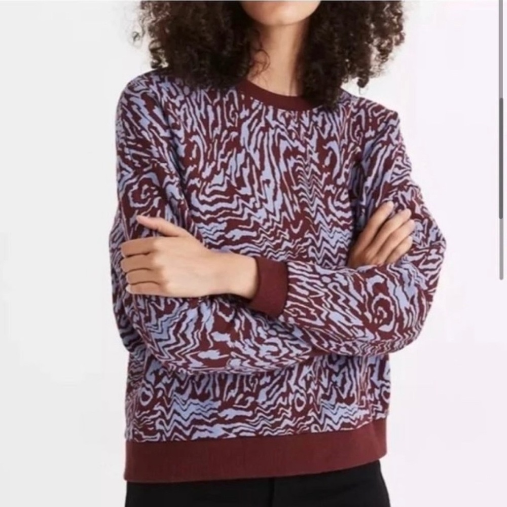 Madewell Zebra Print Pull Over Sweater Size XL